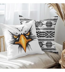 eJOYA Kartal Tasarımlı 2'li Yastık İçi Ve Kırlent Kılıfı 45cm 113529