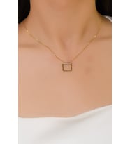 KARE ÇERÇEVE KOLYE 14 AYAR A033877
