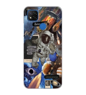 Xiaomi Redmi 9C / 10A Uyumlu Astrophilia Uzay Kolaj Tasarımlı Şeffaf Telefon Kılıfı