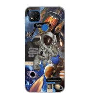 Xiaomi Redmi 9C / 10A Uyumlu Astrophilia Uzay Kolaj Tasarımlı Şeffaf Telefon Kılıfı