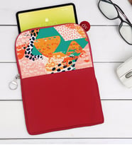 BK Gift Modern Art Tasarımlı Taşınabilir Koruyucu Tablet Kılıfı & Organizer Çanta - Kırmızı-1
