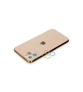 Newface Apple iPhone 11 Pro Max Renkli Kamera Lens Koruma Cam - Mavi-Yeşil