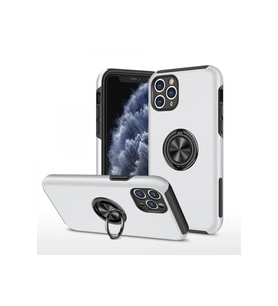 Mey İthalat® iPhone 11 Pro Max Kılıf Elit Yüzüklü Kapak - Gümüş