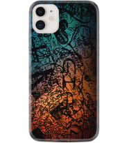 Apple iPhone 11 12 13 Mini Kılıf Desemli Silikon İşaretler Tuval 1716