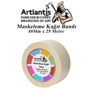 Maskeleme Bandı Kağıt Bant 48 mm 25 Metre 1 Adet Boya Bantı Maskeleme Kağıt Bant Duvar Yağlı Boya Badana