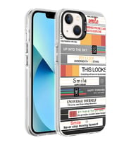 Apple iPhone 13 Kılıf Desenli Zore Silver Sert Kılıf Mottolar