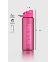 Renga Lidya Yazı Desenli 630 ml Mat Tritan Matara 912118 Fuşya