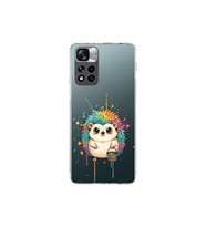 Xiaomi Redmi Note 11 Pro Plus 5G ile Uyumlu Splash Kirpi Tasarımlı Şeffaf Silikon Kılıf