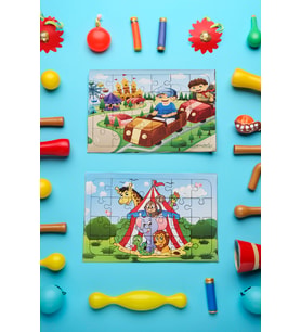 Okul Öncesi Başlangıç Yapboz Lunapark Maceram ve Sirk Ahşap Puzzle Set