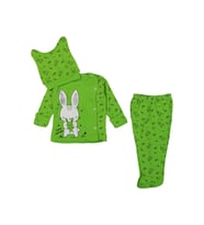 Babycan Sevimli Tavşan 3 Parça Unisex Yeşil Bebek Takımı 2051954