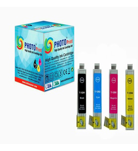 Photo Print® EPSON T1291-T1294 Uyumlu İthal Muadil 4 Renkli Kartuş Seti (Çok Renkli)