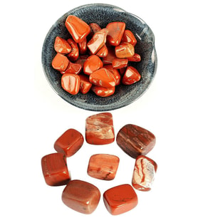 Sertifikalı Tamburlanmış Doğal Kırmızı Jasper Taşı Kütle Parça (Çok Renkli)