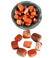 Sertifikalı Tamburlanmış Doğal Kırmızı Jasper Taşı Kütle Parça (Çok Renkli)