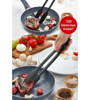 Maşa - 220 Dereceye Kadar Dayanıklı Yanmaz - Yapışmaz Plastik Izgara Maşası 30 Cm