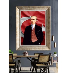Gümüş Çerçeveli Atatürk Tablo za405