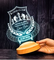 Satranç Led Lamba, Satranç Takımı Turnuva Birincisine Hediye, Satranç Temalı Hediyelik, İsme Özel 3D Led Masa Lambası
