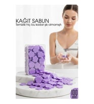 Parfümlü Elde Eriyen Kağıt Sabun - 100 lü paket Sihirli Sabun - Hijyenik Seyahat Kutusu 722443