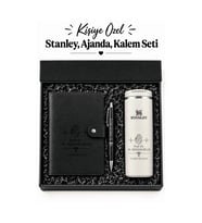 Kişiye Özel Hediye Seti Defter & Kalem & Stanley Fliptop Mug Premium Hediye