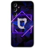 Galaxy S23 FE Kılıf HD Desen Baskılı Arka Kapak - Dark Neon Yaprak Ü Harfi