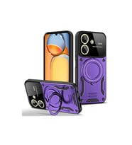 Xiaomi Redmi 13c Kılıf Joy Lens Standlı Kapak - Mor