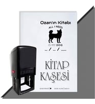 Kişiye Özel All I Need Is My Dog Tarihli Otomatik Kitap Kaşesi (Siyah)