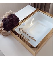 25X35 GOLD LEDLİ FOTOĞRAF BÖLÜMLÜ ANI ÇERÇEVESİ- NİŞAN SÖZ GÜLLERİNİZ İÇİN ÇERÇEVELER