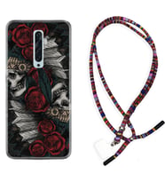 Oppo Reno 2Z 4 Lite 4 Pro 5 6 7 A31 Kılıf Boyun Asklı Rasta Silikon Skull Rose 1673