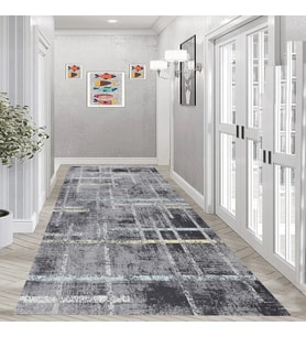Eliana Home Dijital Baskı Yıkanabilir Kaymaz Taban Salon Halısı Ve Yolluk LNA0980-FNL230 (Gri)