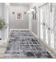 Eliana Home Dijital Baskı Yıkanabilir Kaymaz Taban Salon Halısı Ve Yolluk LNA0980-FNL230 (Gri)