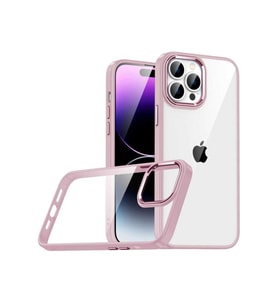 Apple iPhone 14 Pro Uyumlu Kılıf Zore Flora Kapak (Rose Gold Altın)