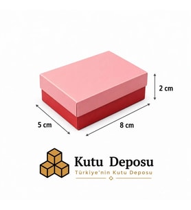 5x8x2 cm Asetat Kapaklı Takı Kutusu-Kırmızı (DEMONTE) (50 ADET)