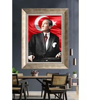 Gümüş Çerçeveli Atatürk Tablo za388