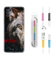 INFINIX Note 11 Pro Note 10 Hot 9 Play Kılıf Kablo Koruma Spiral Silikon Wolf Eyes 1758