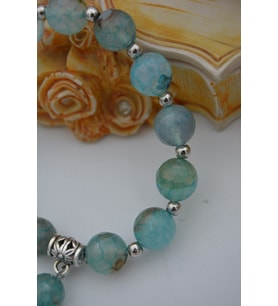 STONEAGE JEWELLERY Yeşil Akik Doğal Taşlı Bileklik (Altın / Dore)