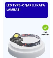 800 Lumen Led Kafa Lambası Cob Ve Xpe Led Type C Şarjlı Ayarlanabilir