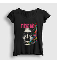 Presmono Kadın Siyah Colors Miles Davis T-Shirt 446733tt