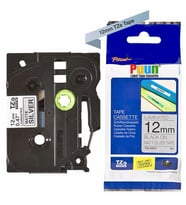 PUUN®Brother P-Touch TZE-M931 12MM x 8m Mat Gümüş Üzerine Siyah Muadil Laminasyon Etiket Şeridi (Çok Renkli)