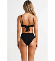 Kadın Bikini Takımı İnce Askılı Desteksiz Bandeau Üst Normal Bel Slip Alt Aksesuarlı Örme Kumaş