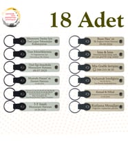 Beyaz & S Kahve, Türkçe Öğretmeninden Karne Hediyesi, 18’li Set, Kişisel Mesajlı Deri Anahtarlık
