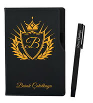 Kişiye Özel Babama Hediye Siyah Defter ve Roller Kalem Seti