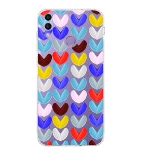 PrintiFy Honor 8C ile Uyumlu Water Color 1  Kamera Korumalı Şeffaf  Kılıf