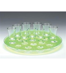 34 CM YUVARLAK POLYCARBONAT TEPSİLİ, 21 'Lİ ŞAT SERVİSİ