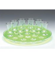 34 CM YUVARLAK POLYCARBONAT TEPSİLİ, 21 'Lİ ŞAT SERVİSİ