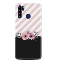 Reeder P13 Blue Max Kılıf Desenli Silikon Strip Pink Flowers