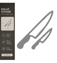 Bıçak Mat Gri Dekoratif Folyo Sticker 14x14 cm