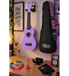Midex UKX-901PRP Mor Soprano Ukulele (Askı Çanta Metod Pena)