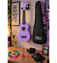 Midex UKX-901PRP Mor Soprano Ukulele (Askı Çanta Metod Pena)