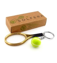 Gold Tone Sarı Tenis Raketi Ve Topu Pvc Anahtarlık KC348