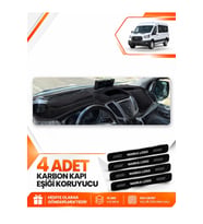 FORD TRANSİT KAPAKLI (2013-2018) Uyumlu Ön Torpido Koruma Kılıfı Halısı - Siyah