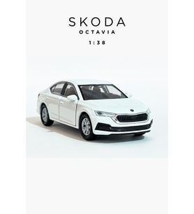 Beyaz 1:38 Ölçek Die Cast Kapıları Açılır Lisanslı Skoda Octavia Metal Model Araba